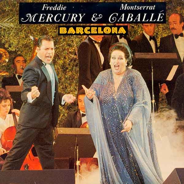 Portada del single Barcelona de Freddy Mercury y Montserrat Caballé