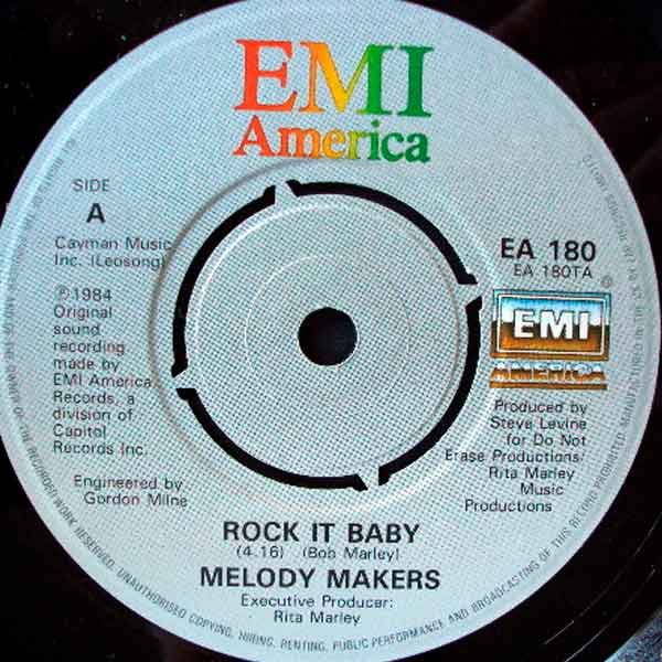Portada del SINGLE de Melody Makers, Rock It Baby