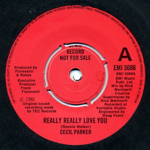 Portada del SINGLE de Cecil Parker, Really Really Love You